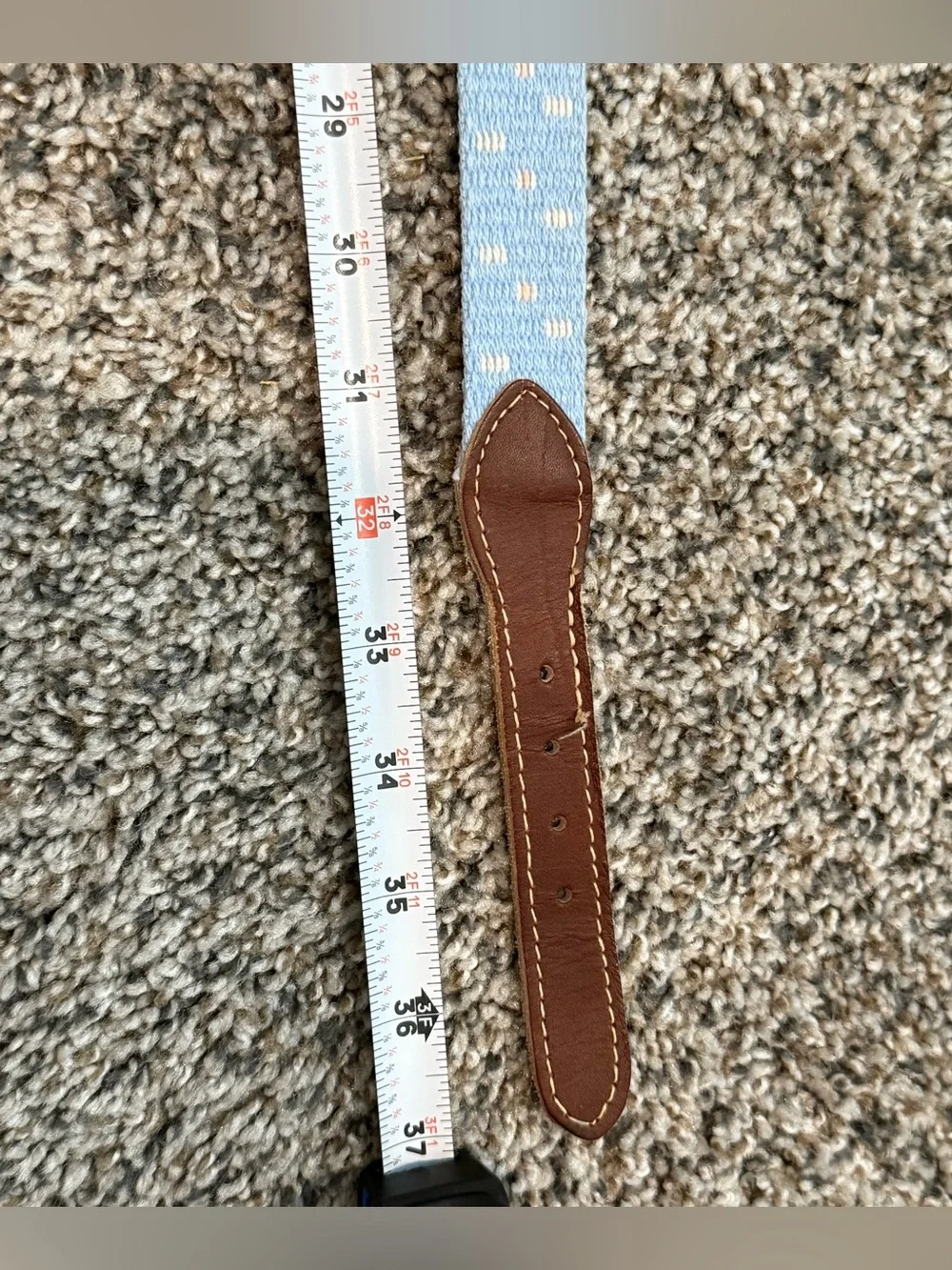 🔥 Vintage 70s 80s Light Blue Woven Leather Belt Men’s Unisex size 34